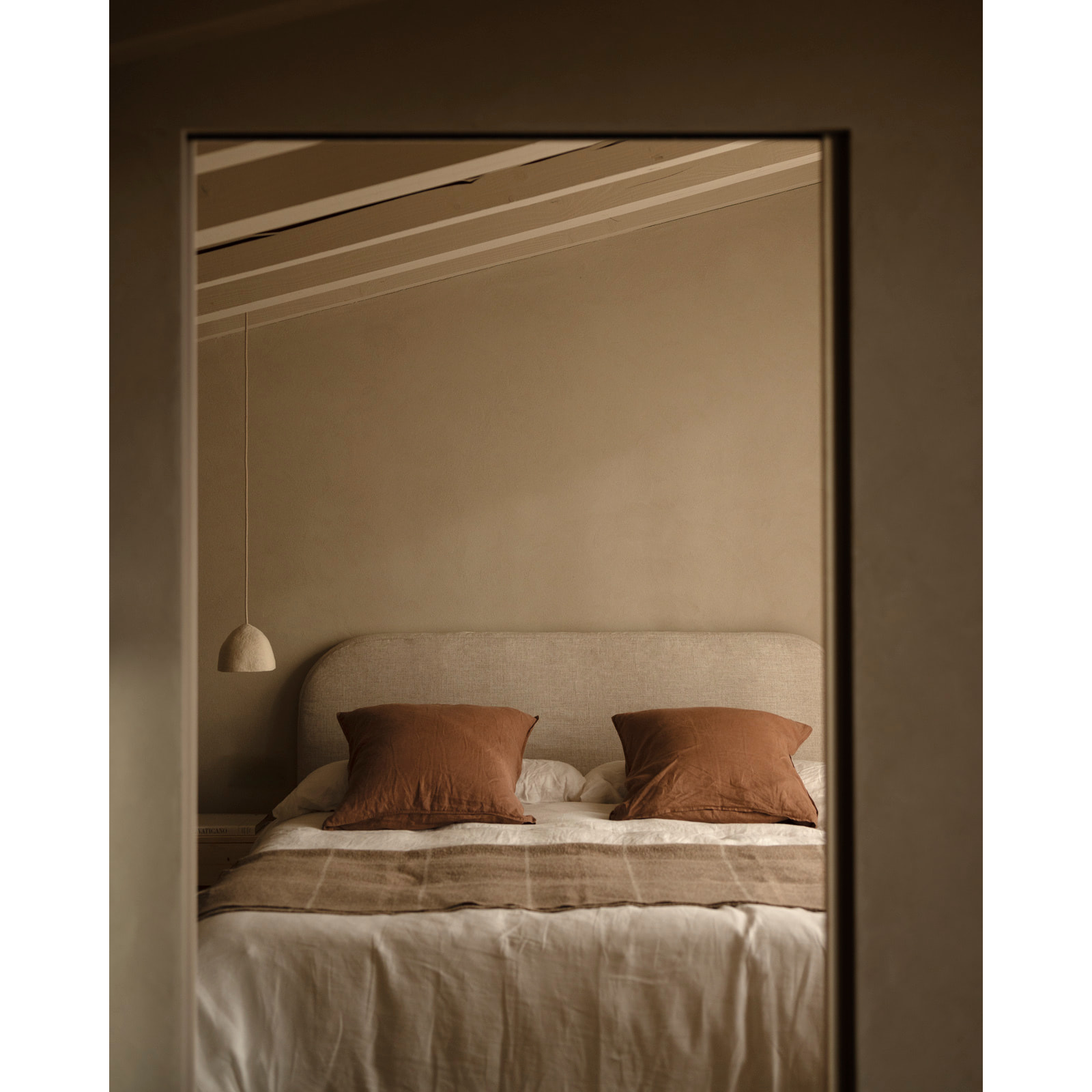 Housse de tête de lit en lin beige en différentes tailles
