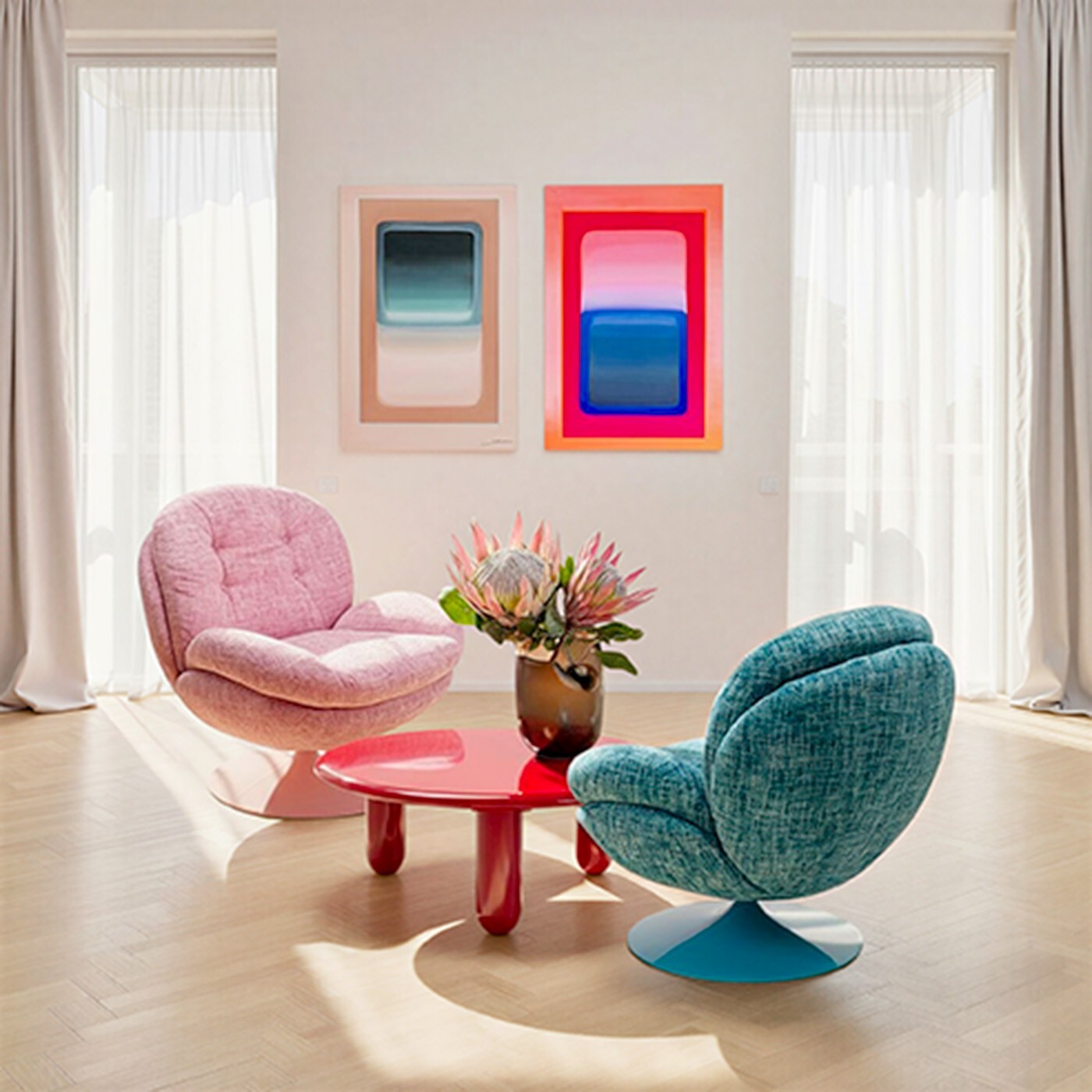 Tableau Tendency 55x75cm rose Kare Design