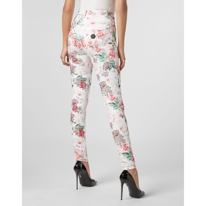 PHILIPP PLEIN Super High Waist Jegging Flowers