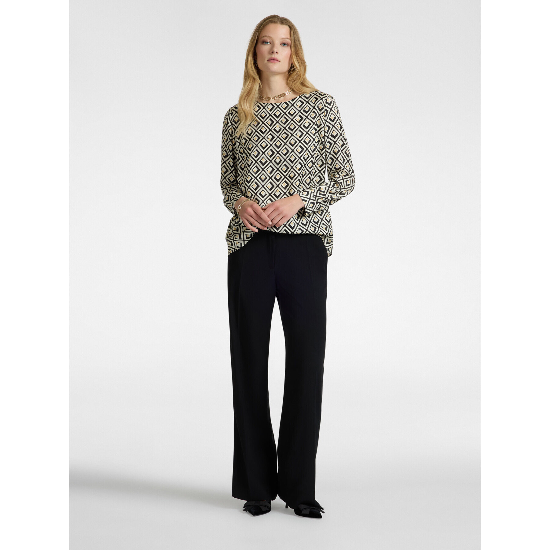 Elena Mirò - blusa estampada - Negro