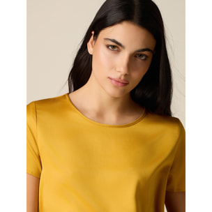 Oltre - T-shirt bimaterica - Giallo