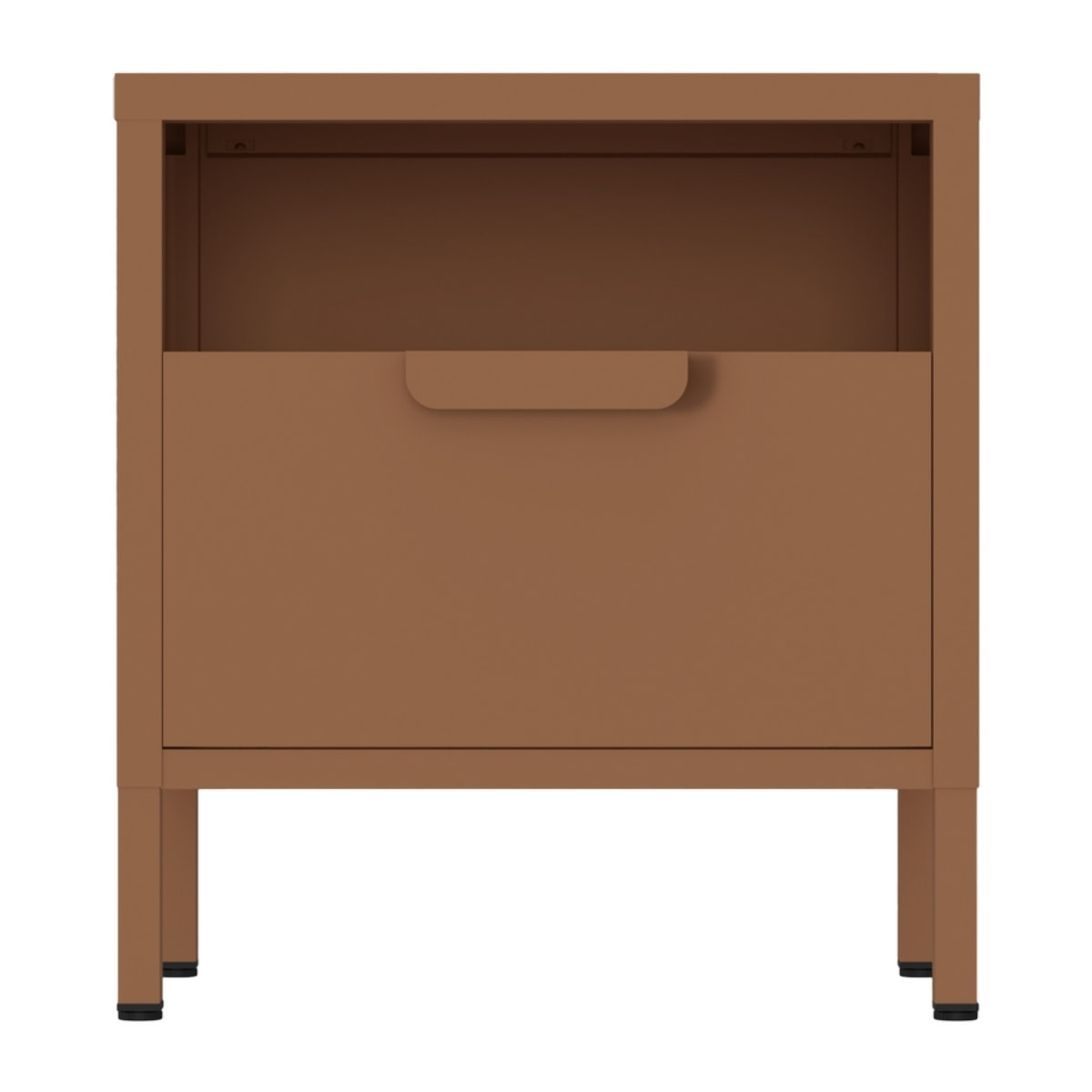 Comodino in metallo con cassetto 45x30x50cm mattone - Pop