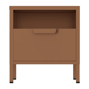 Comodino in metallo con cassetto 45x30x50cm mattone - Pop