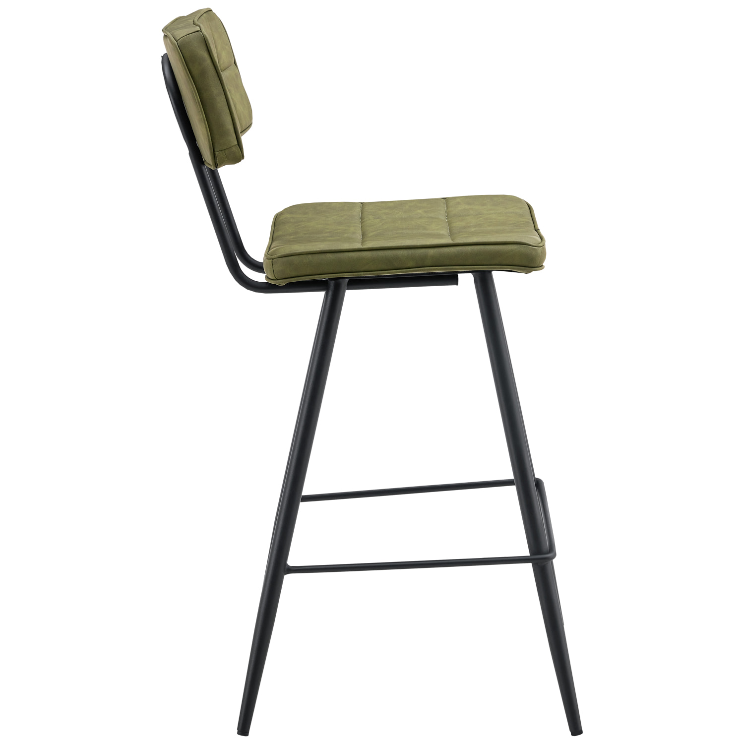 Lot de 2 tabourets de bar en simili vert FERNAND