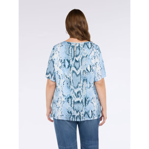Fiorella Rubino - Blusa con estampado de reptil - Light - blue
