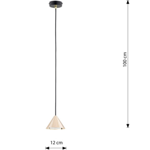 Lampada a sospensione ELIT in acciaio nero opaco e oro