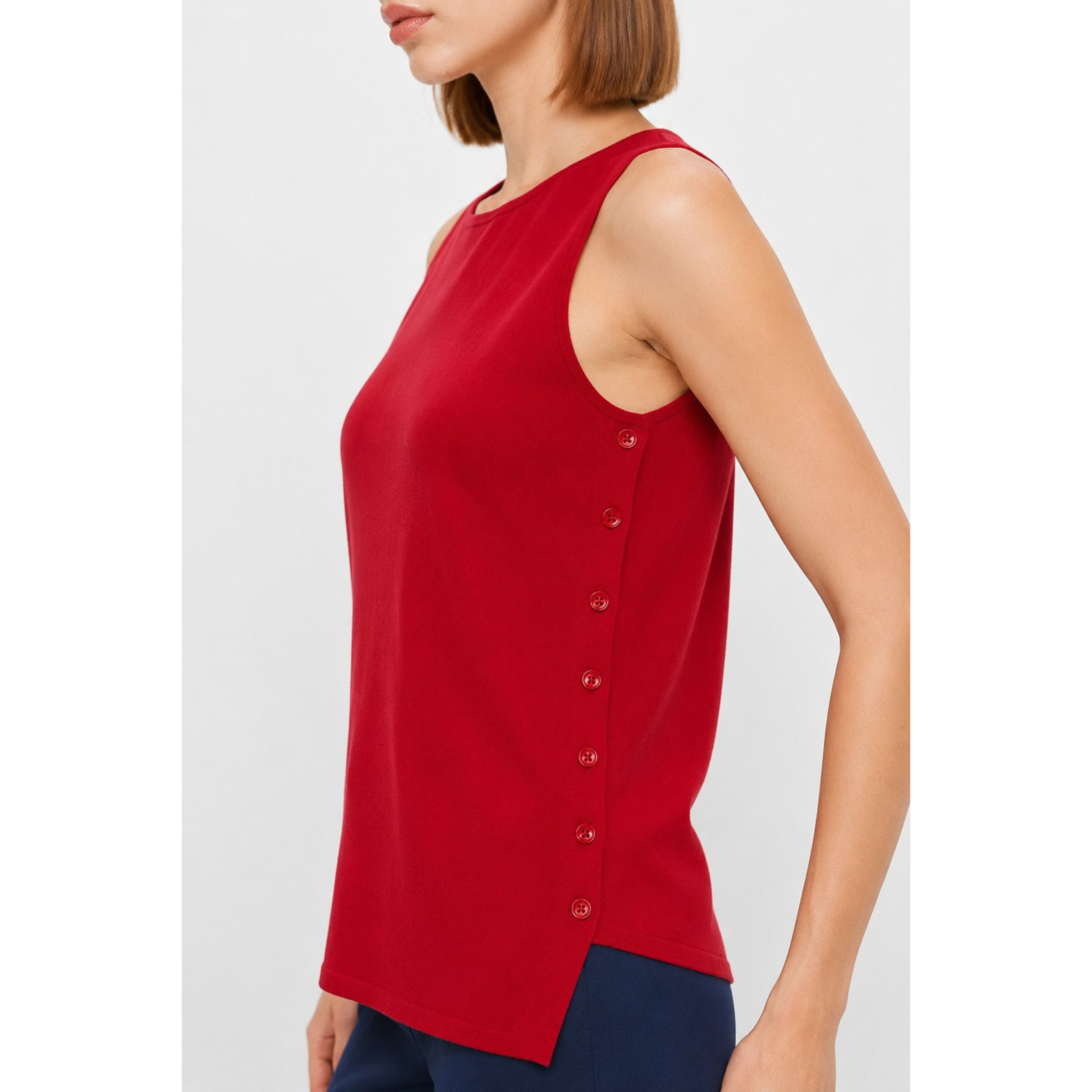 Kocca - Maglia smanicata da donna in viscosa con bottoni laterali Donna