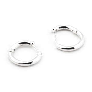 Pendientes de 20mm de diámetro con Circonita Brillante acabados en rodio