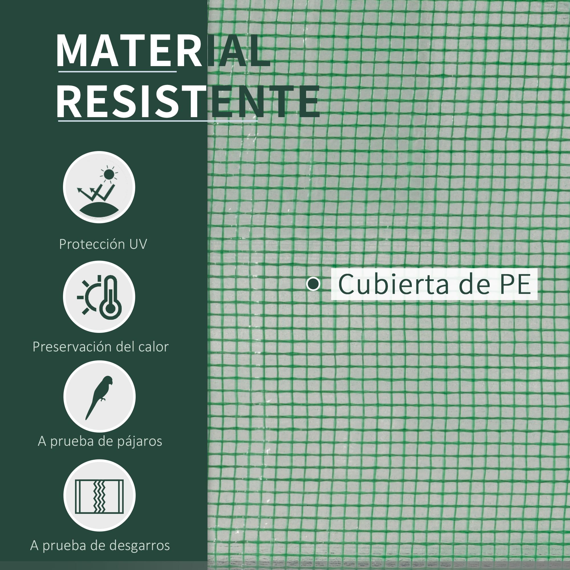 Mini Invernadero 200x100x80 cm para Jardín Terraza Cultivo de Plantas Semilla Vivero Casero Tipo Túnel con Marco de Acero y Cubierta Plástico Verde