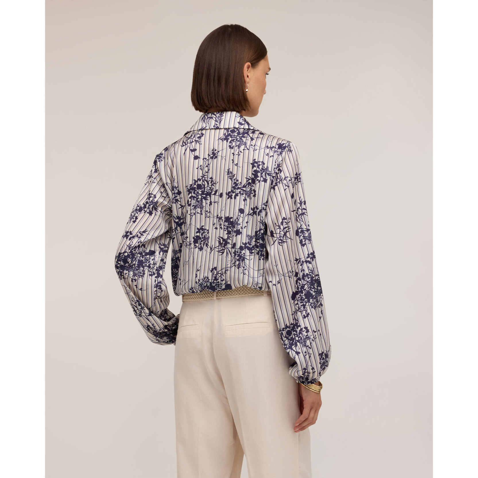 Motivi - Blusa in raso con stampa e drappeggio - Viola