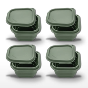 Lot de 4 Boîtes à Snacks Pliables en Silicone Vert Fackelmann Storage