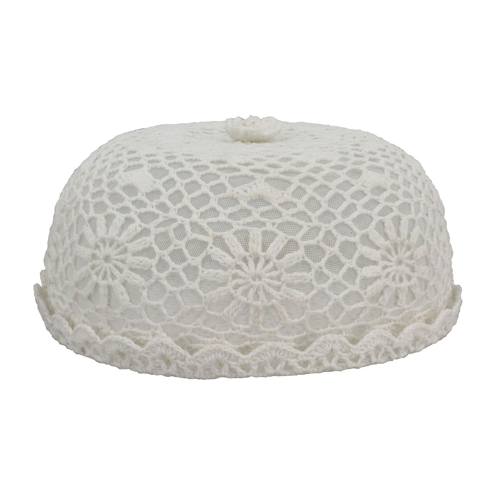 CLOCHE A  GATEAU EN CROCHET FAIT MAIN DIAMETRE 33CM HT15CM LEA