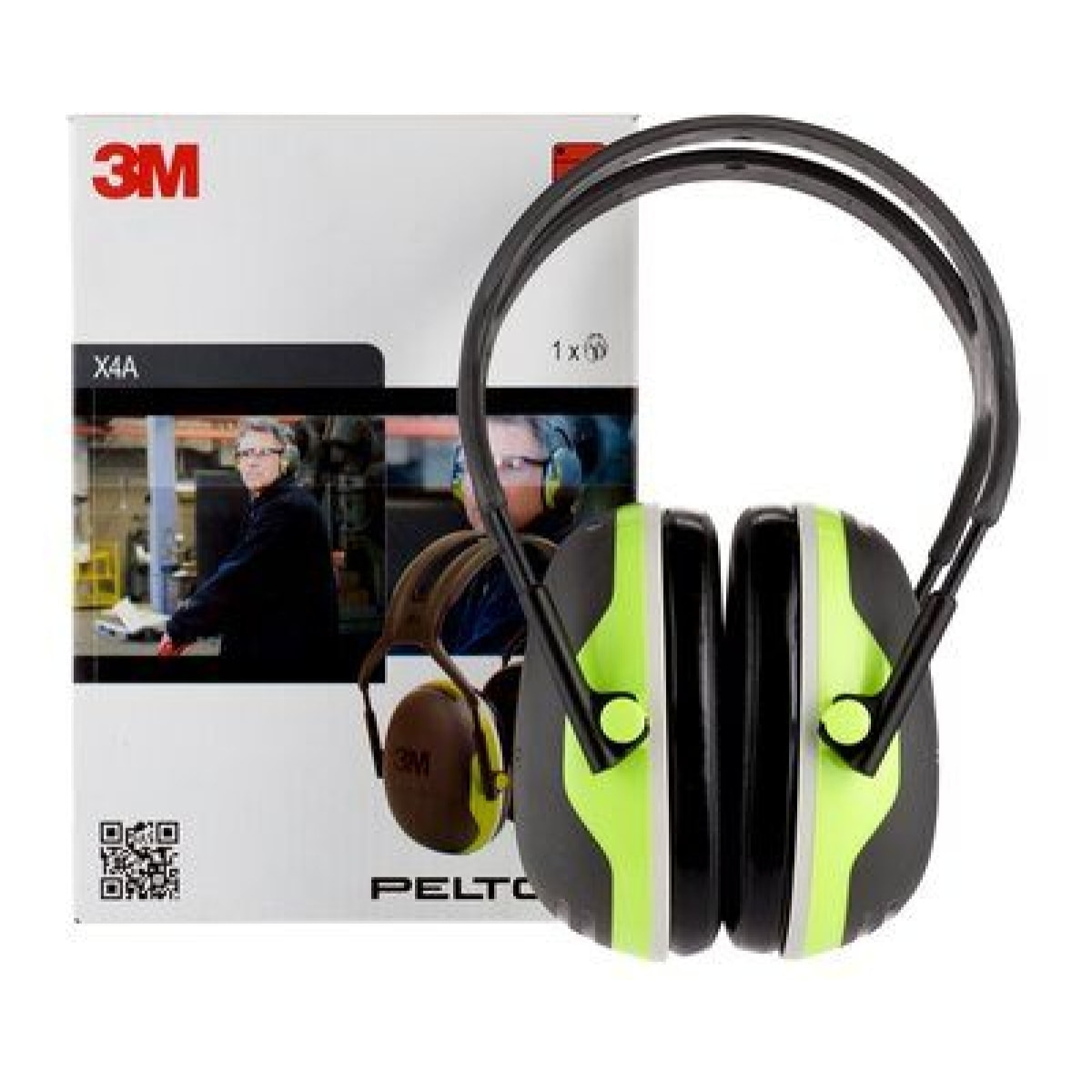 Casque antibruit Peltor X4A 3M - serre-tête - 33dB - vert - X4A