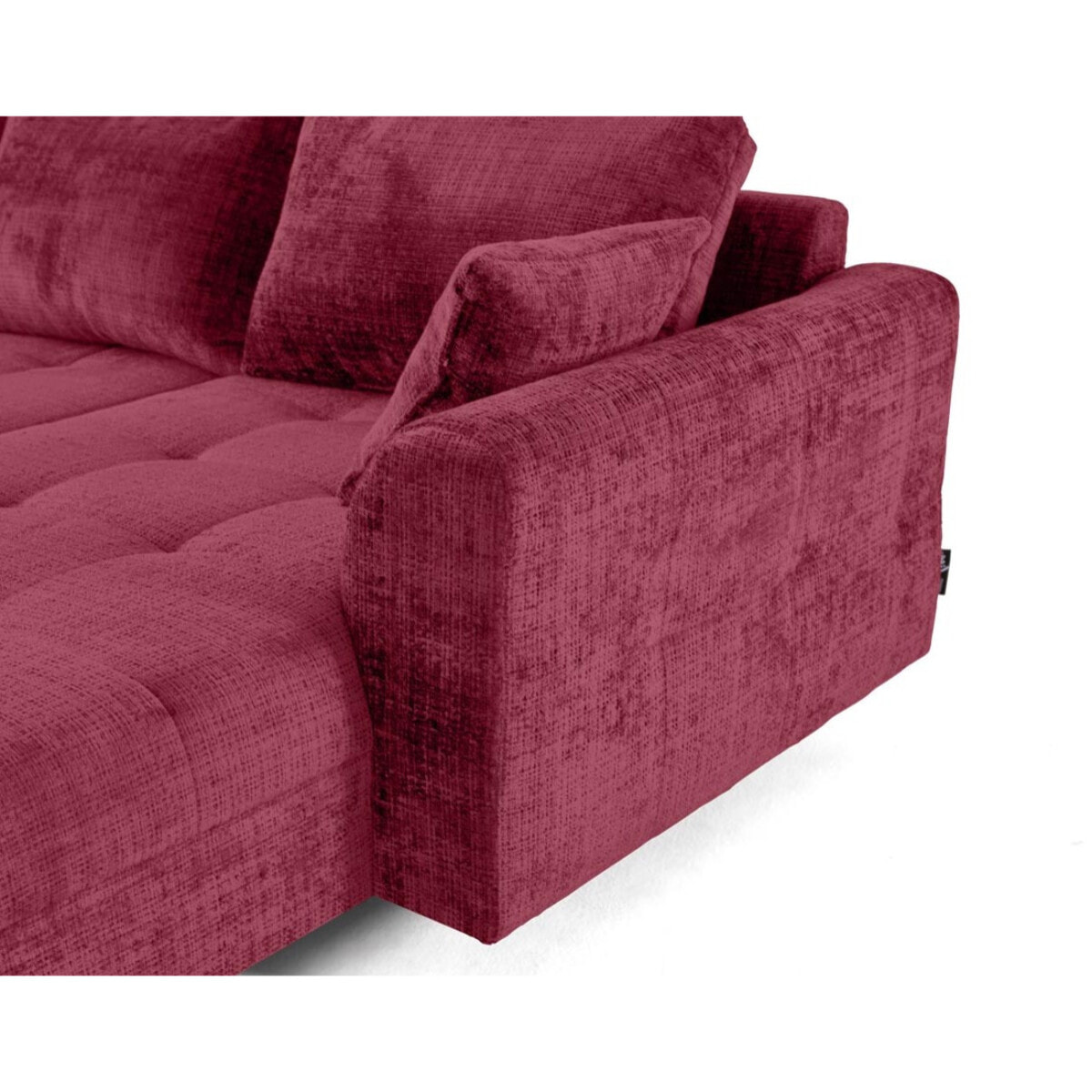 Rune - canapé panoramique d'angle gauche 7 places en velours texturé - Prune