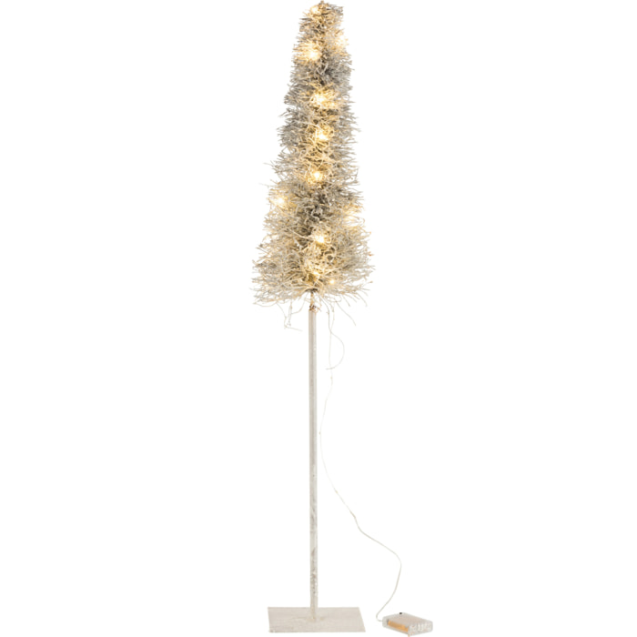 J-Line décoration sapin de Noël Branches - rotin - blanc - large - LED