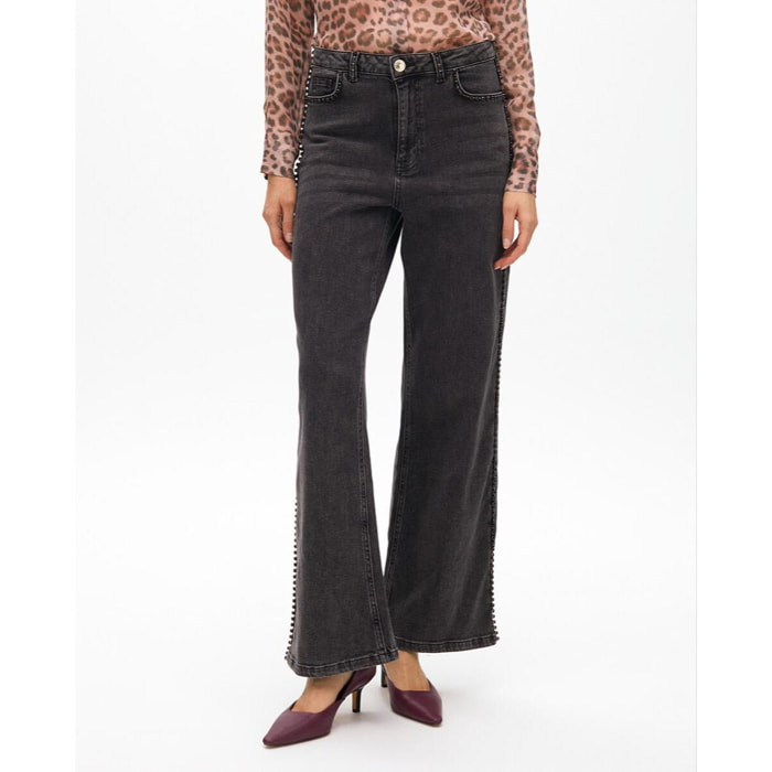 Pantaloni Larghi con Borchie