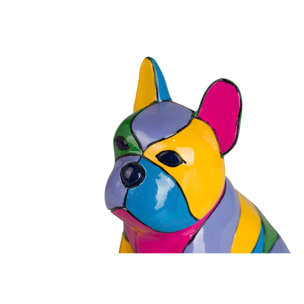 Figura Perro Bulldog Frances Cemento 16x12x20 Cm