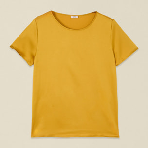 Oltre - T-shirt bimaterica - Giallo