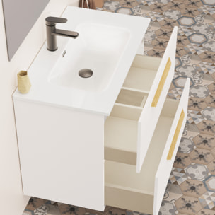 Conjunto de baño Melody, Alday, 80 cm, Blanco mate