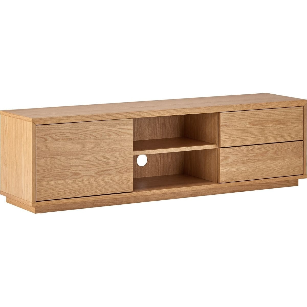 Meuble TV 1 porte 2 tiroirs en bois - ODDA