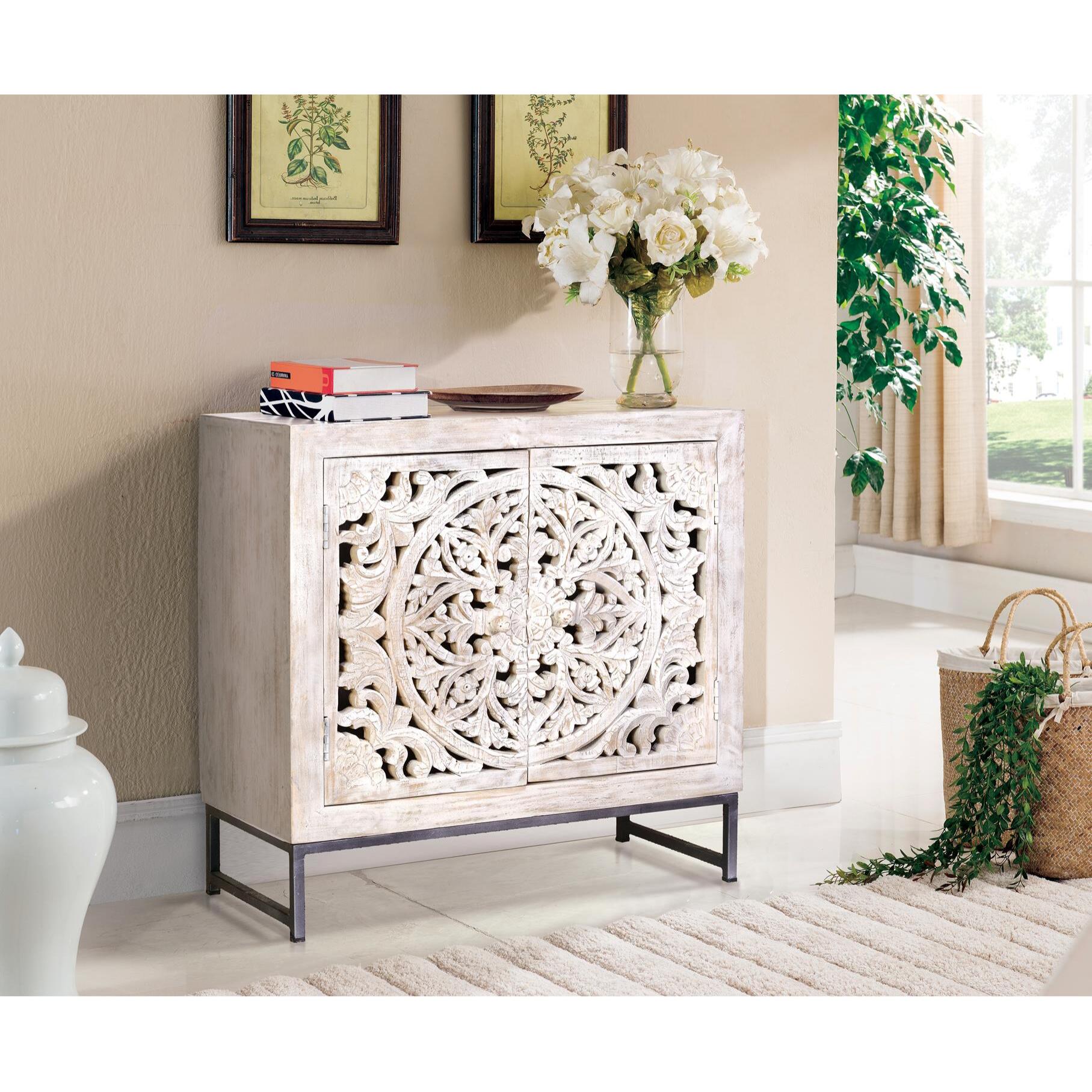 Mueble auxiliar - madera de mango - 81x80x35cm