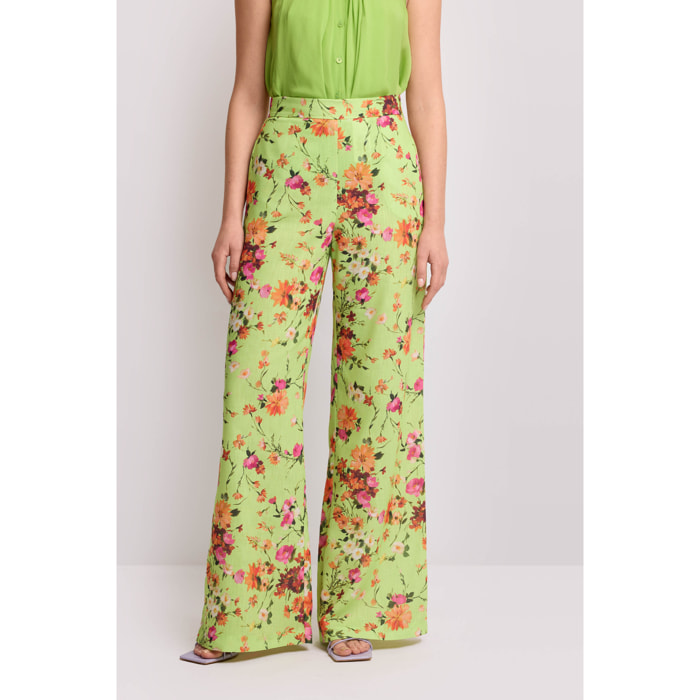 Kocca - Pantaloni con stampa floreale Donna, Fantasia floreale