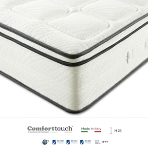 "Velvet" H25 cm 80x190 guanciale Memory OMAGGIO 2cm memory foam