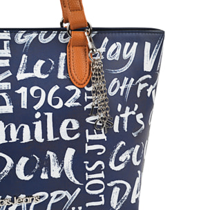 Bolso Shopper-Tote Lois Words Azul Marino