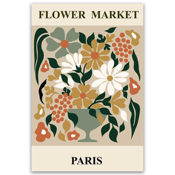Tableau Flower Market Paris bouquet vintage Toile imprimée