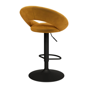 Lot de 2 chaises de bar en velours jaune curry 61/76,5 cm - Cloclo