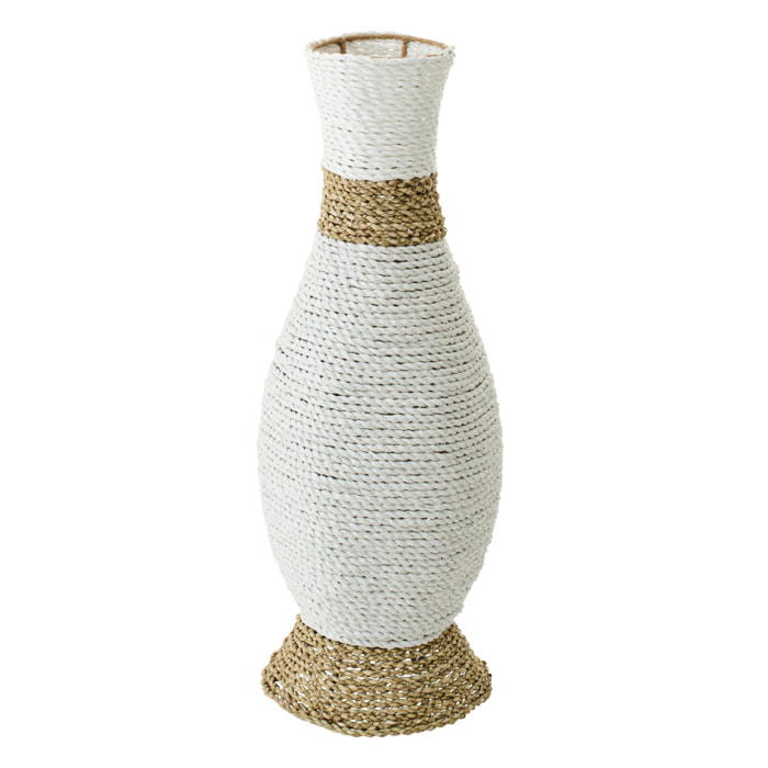 J-Line Vase Raffia - blanc/naturel
