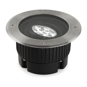 LEDS C4 Empotrable de suelo IP65-IP67 Gea Power LED Round ø180mm LED 22 Blanco cálido - 3000K ON-OFF Acero inoxidable AISI 316 1101lm