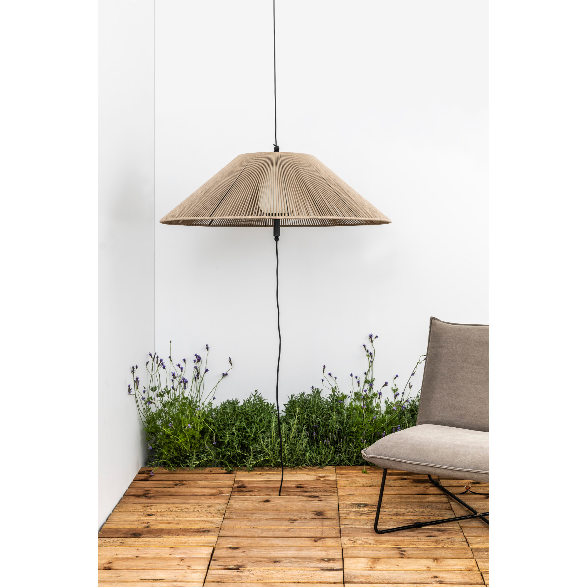 SAIGON OUT C100 Lampe portable et suspension grise/beige hole cap