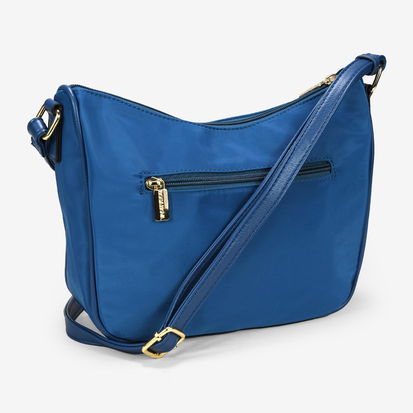 Bolso bandolera azul con bordado