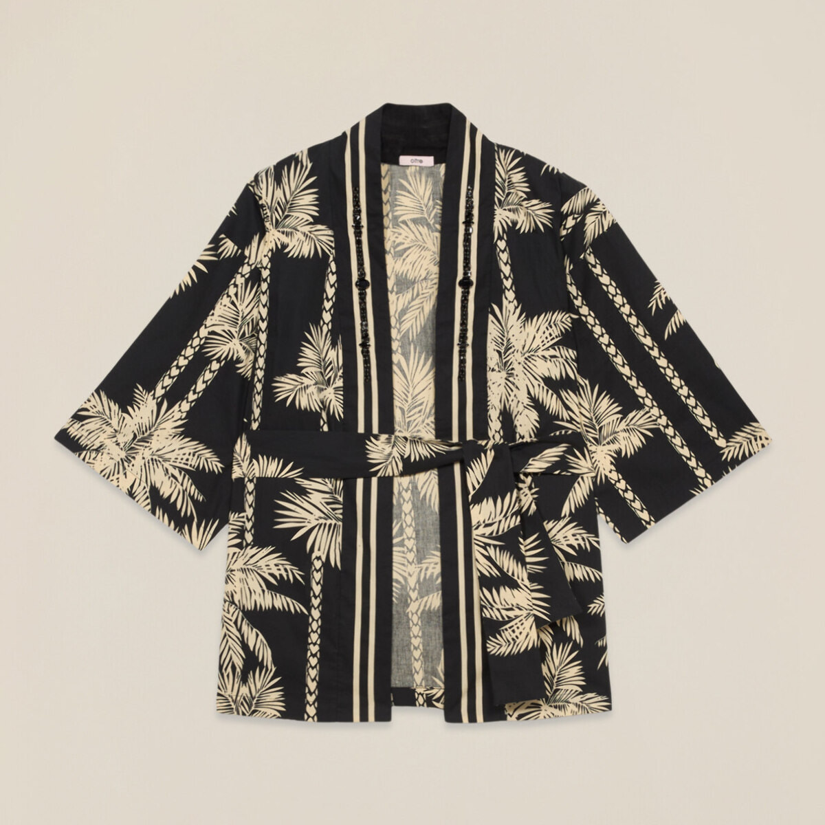 Oltre - Kimono de algodón con estampado - Negro