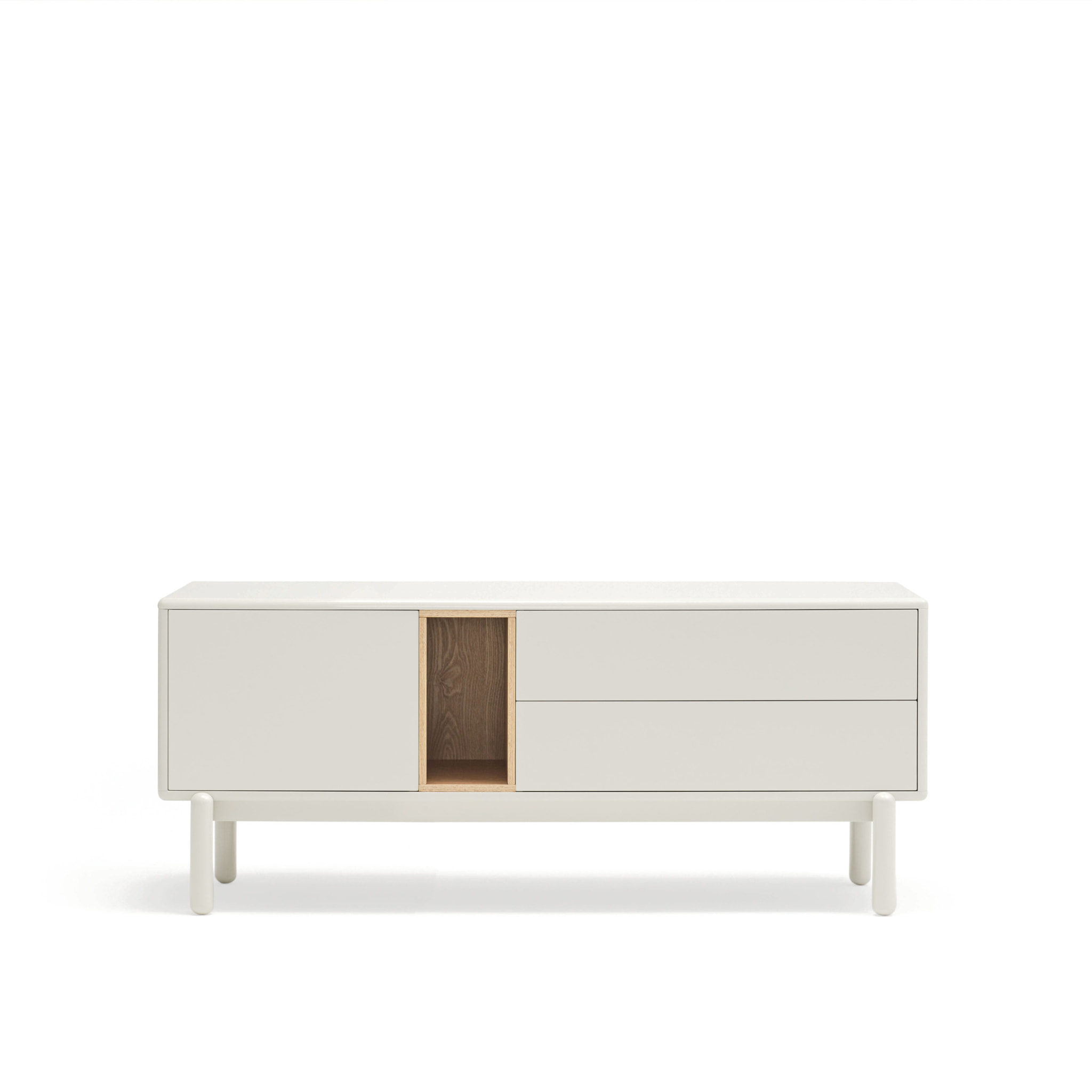 Mueble de televisión Corvo 1 puerta y 2cajones de 140cm crema