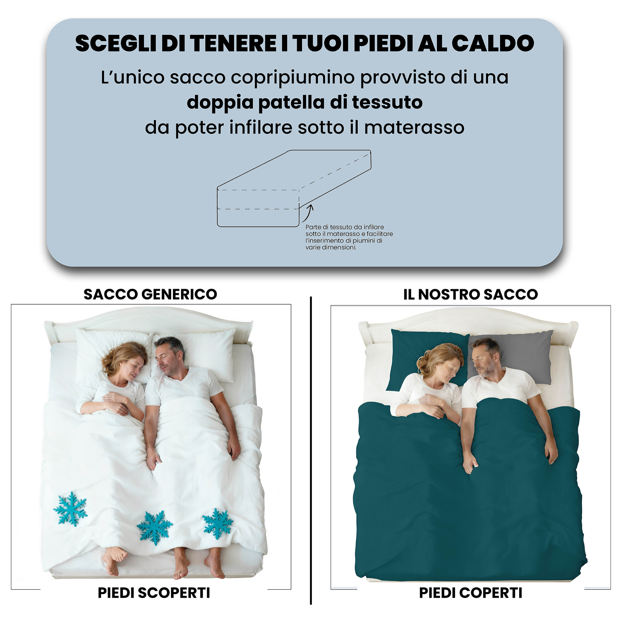 PARURE COPRIPIUMINO NATURAL COLOR MATRIMONIALE - 100% COTONE MADE IN ITALY