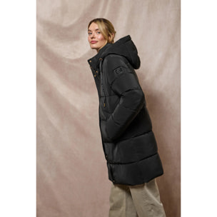 Giaccone Roma nero con cappuccio estraibile e particolari Polo Club