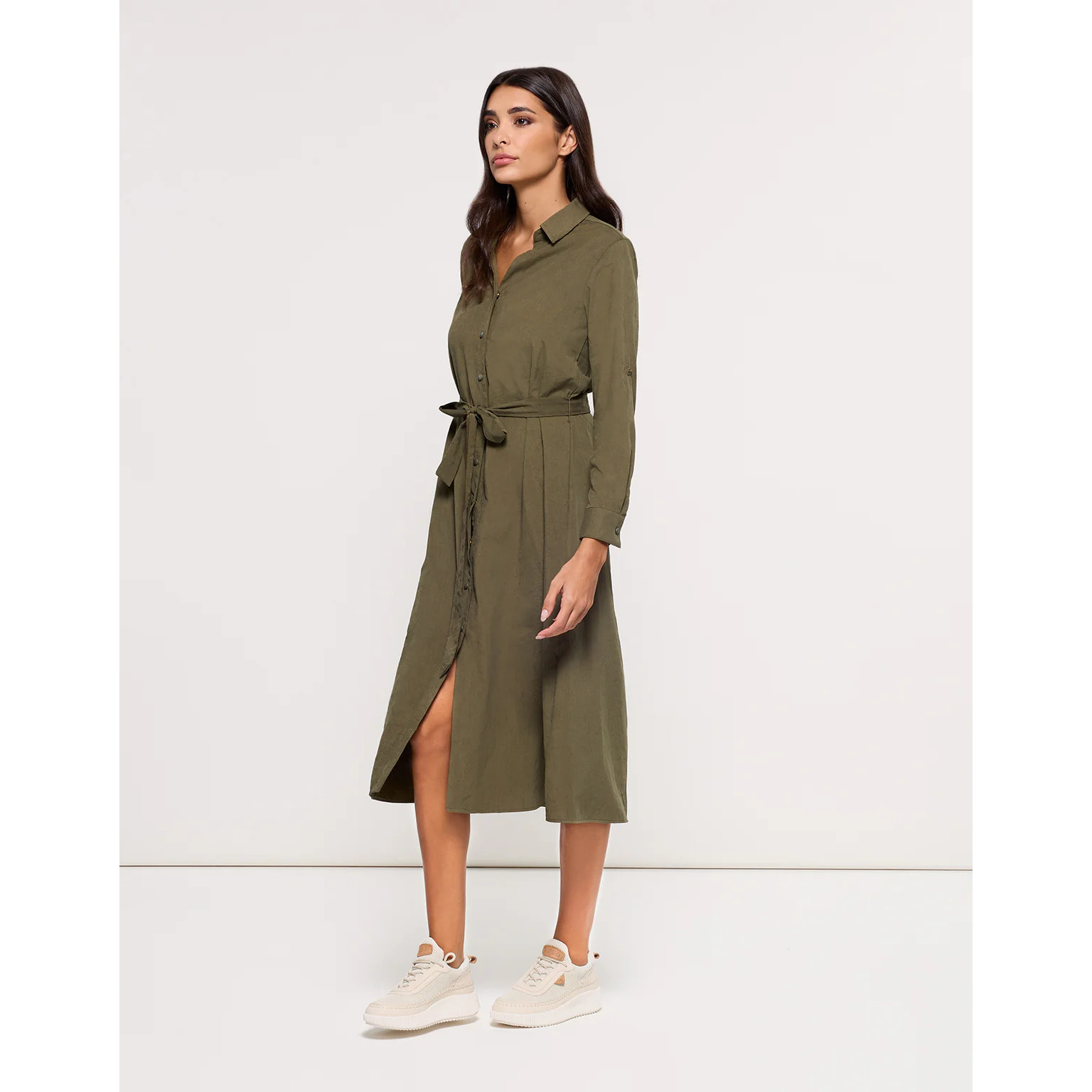 Vestido Midi Caqui - Veronico