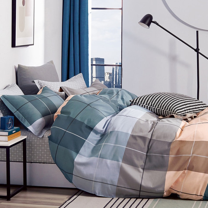Parure housse de couette 100% percale de coton - urban
