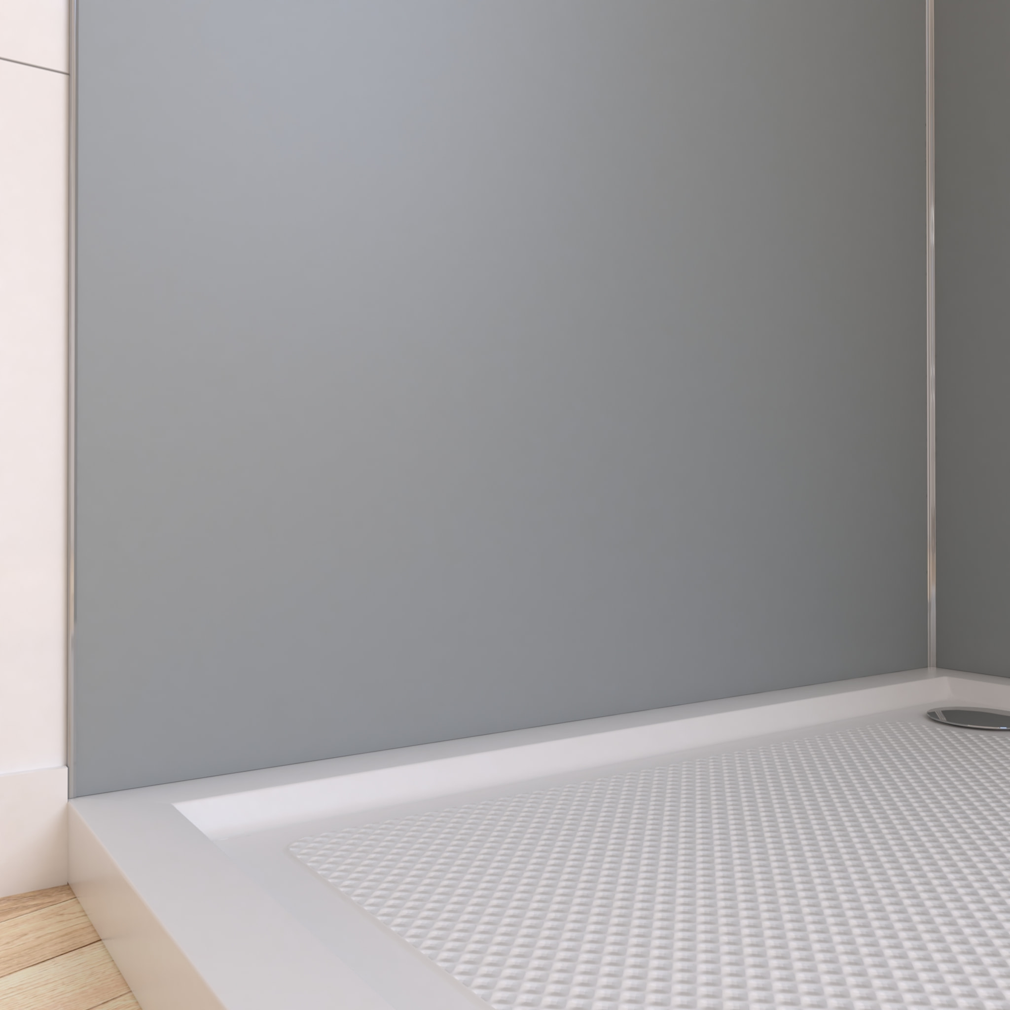 Panneau Mural Finition Aluminium Gris Clair Silver 90 x 210 cm - WALL'IT SILVER