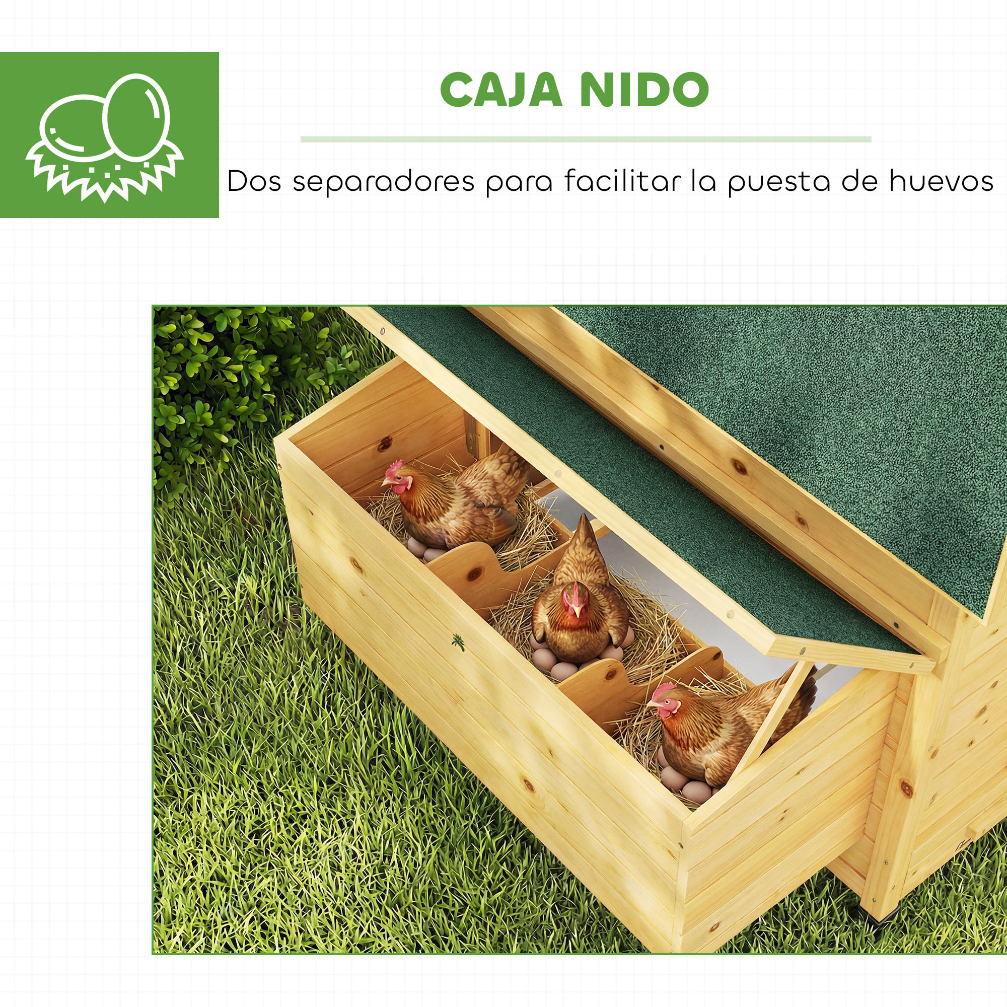 Gallinero de Madera para Exterior, Caseta para Gallinas con 2 Nidos, Bandeja Extraíble, Perchas, Techo Impermeable, Casa para 2-4 Gallinas y Conejos, 150x100x96,5 cm, Amarillo