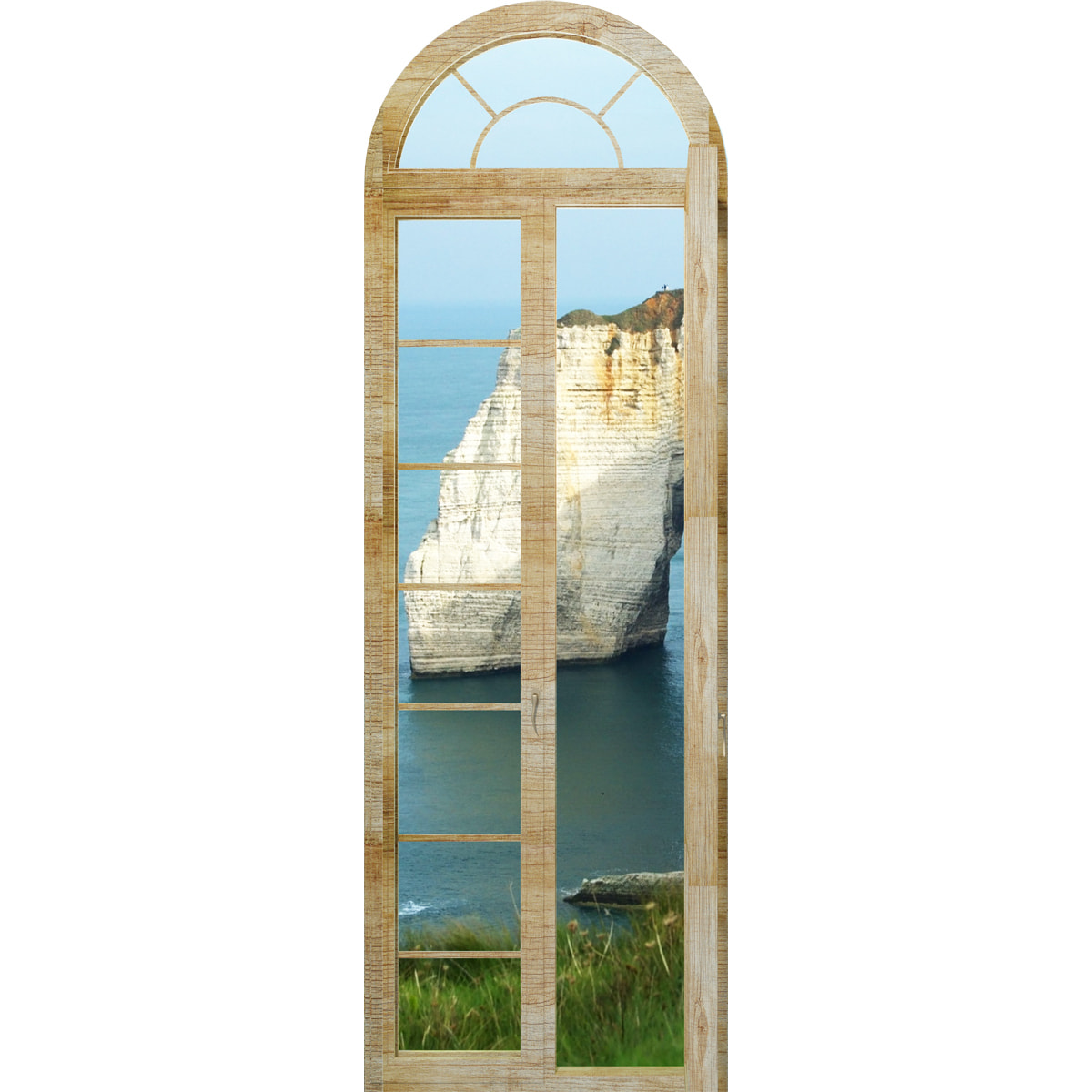 Stickers muraux 3D | Sticker Mural Autocollant effet Trompe l'oeil Falaises Etretat - Stickers adhésifs 3D Chambre Salon Trompe l'oeil