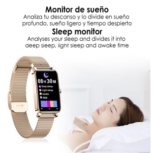 Smartwatch deportivo especial femenino ZX19. 12 modos deportivos, monitor cardiaco, O2 en sangre y de tensión.