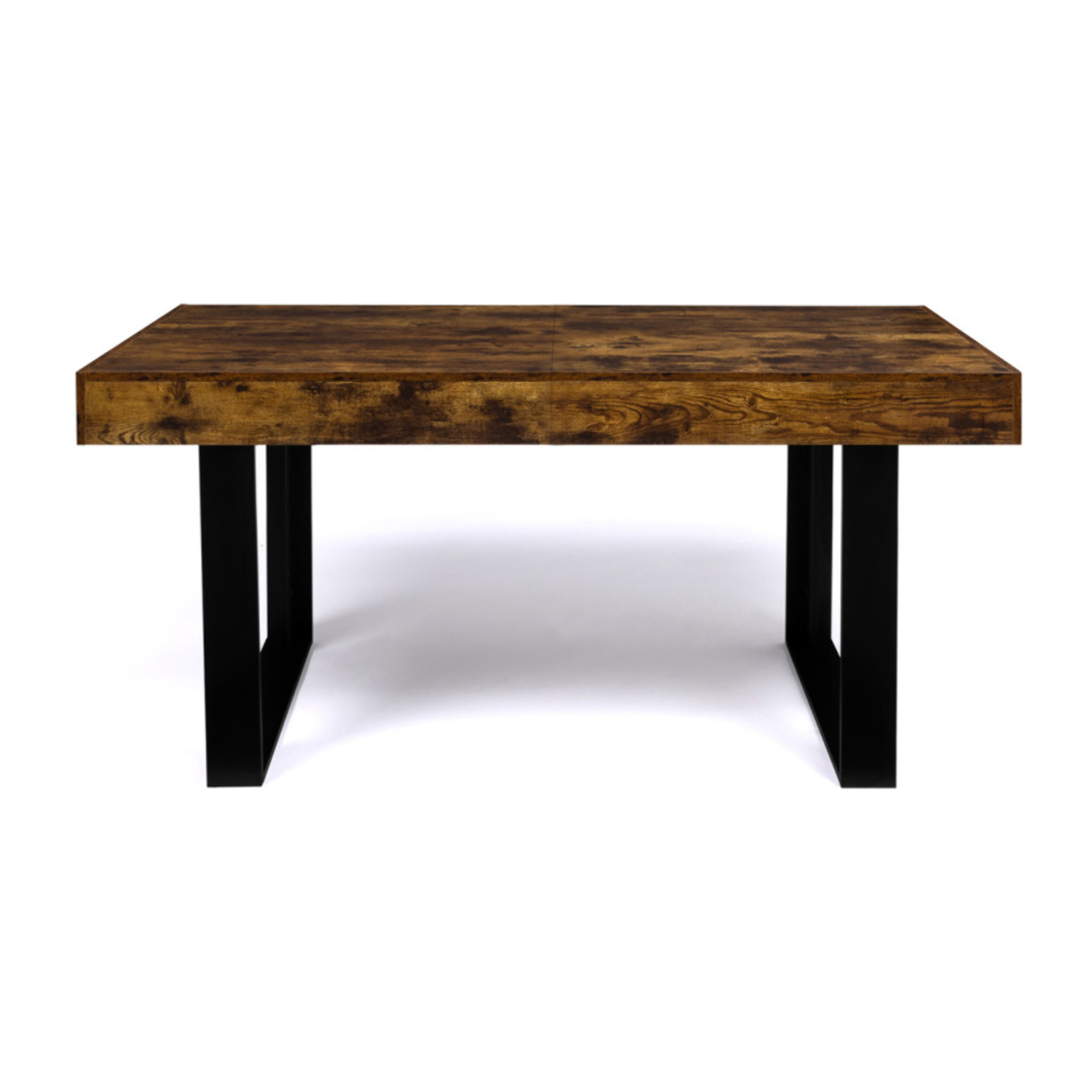 Tables à manger extensibles Brixton - Bois vieilli - Noir