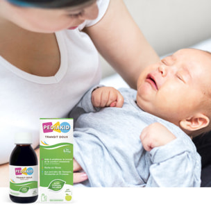PEDIAKID - Sirop Transit Doux - Complément Alimentaire Naturel - Formule Exclusive au Sirop d'Agave - Contribue à Réguler le Transit en Douceur - Arôme Naturel de Pomme - Lot de 2 Flacons de 125 ml