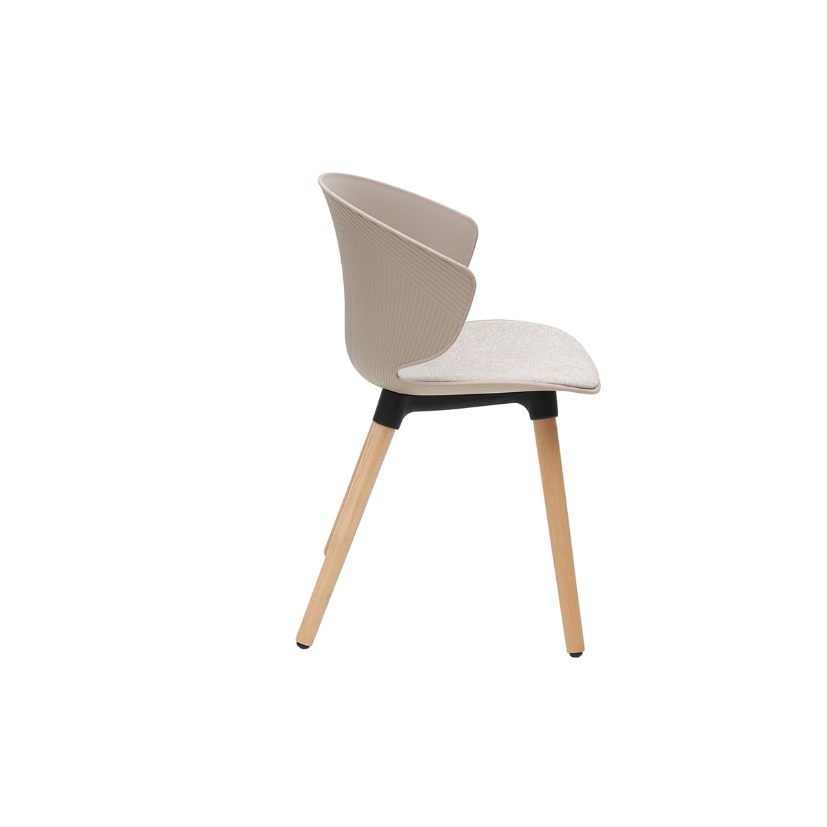 Chaises design taupe et bois clair (lot de 2) WING