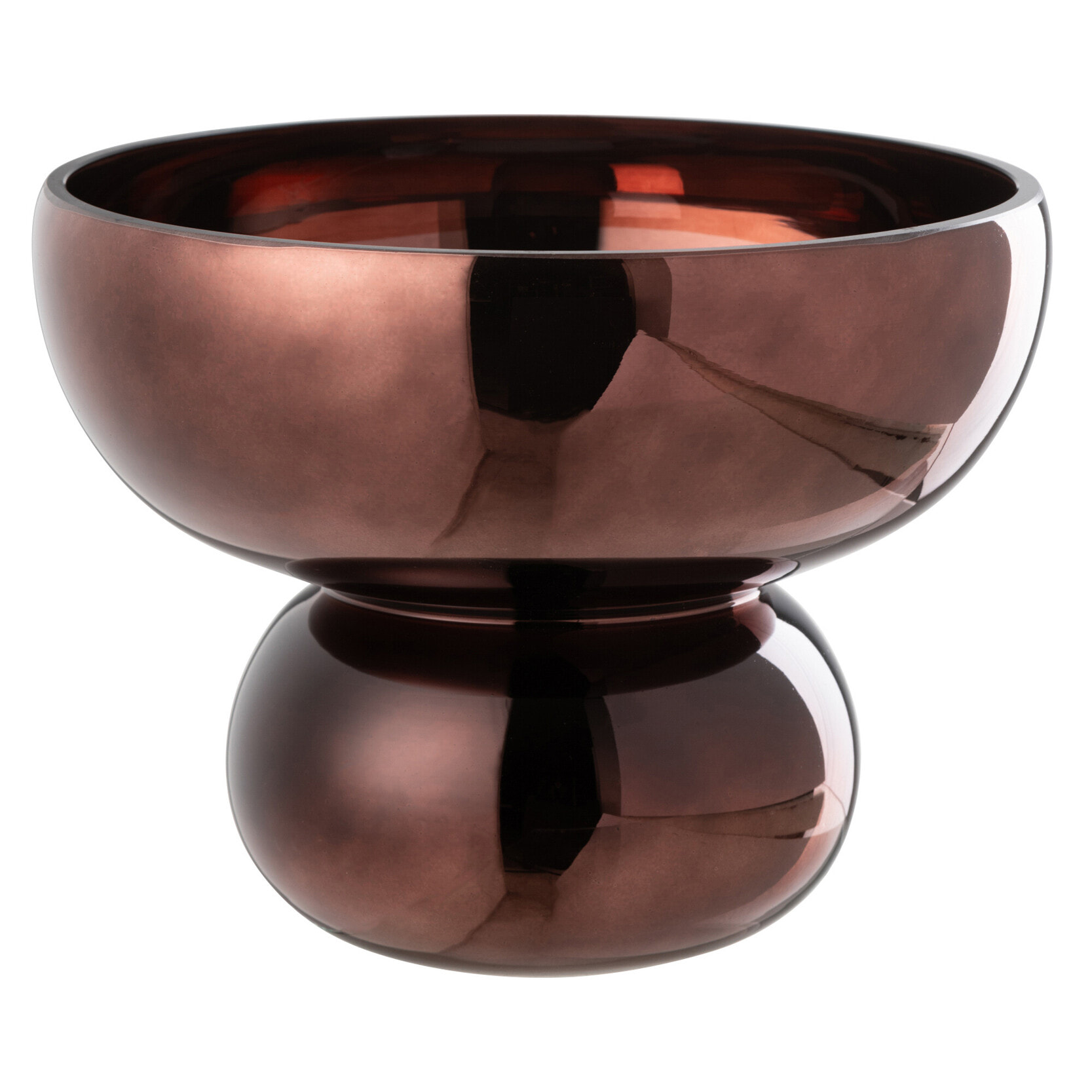 J-Line photophore/vase sur Pied Arrondi - verre - prune - Ø 23 cm