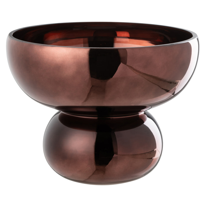 J-Line photophore/vase sur Pied Arrondi - verre - prune - Ø 23 cm