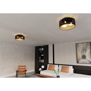 Lampada a sospensione ASTON in acciaio nero e oro